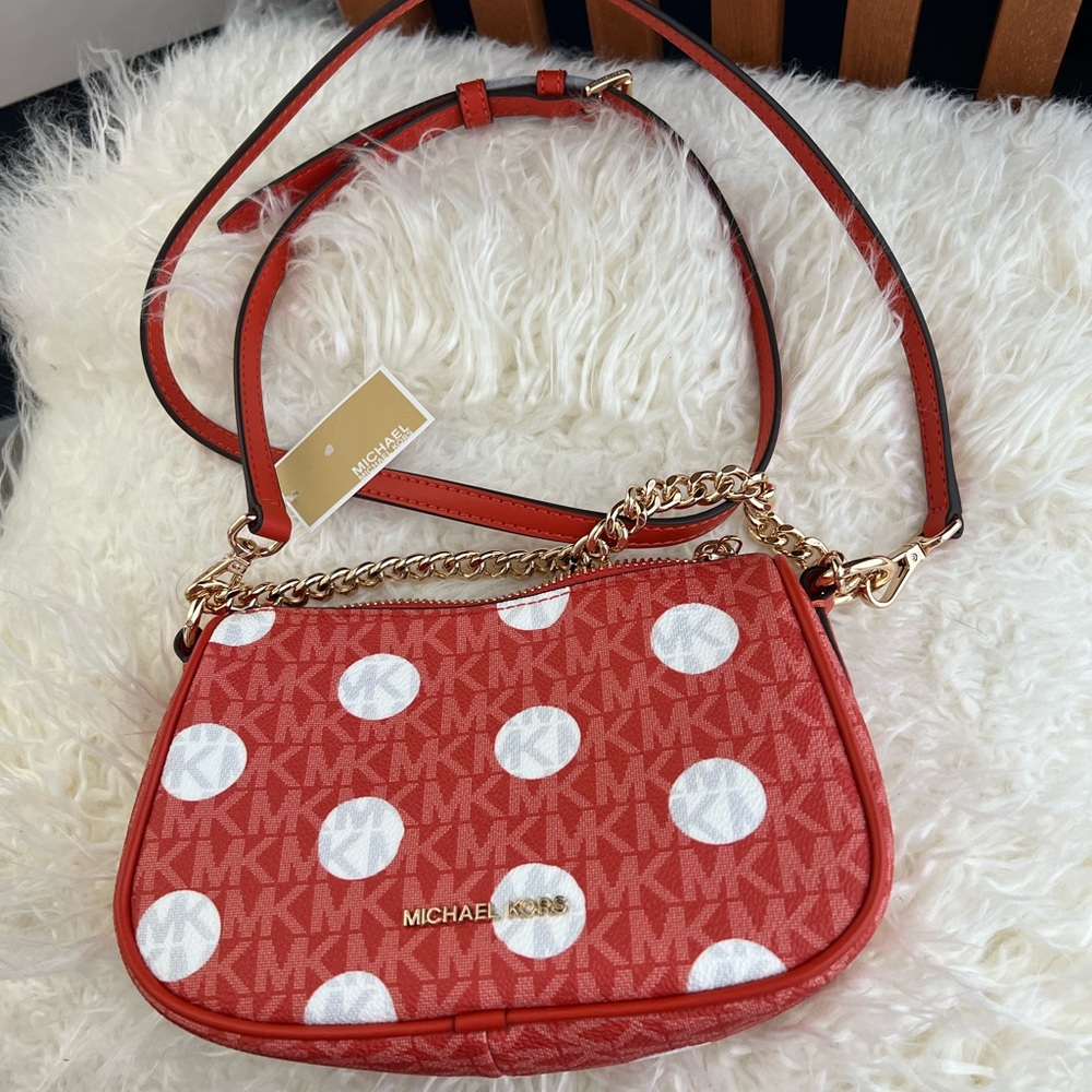 Michael Kors Carmela Small Polka Dot and Signature Logo Pochette